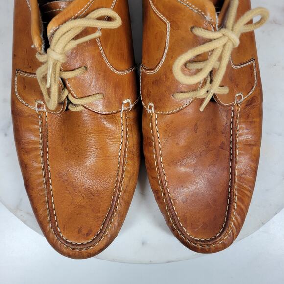 Vintage Hand Sewn Oxfords Mens 11D Tanned Soft Leather Soles Casual Laces main image 15